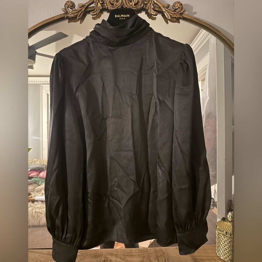 Saint Laurent Black Satin Blouse